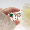 Adjustable Clover Spinner Ring β Gold & Silver Editions with Multiple Gemstone Colors for Stress Relief & Style