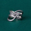 A closer look at the side profile of the snake ring highlights its polished sterling silver finish and meticulous detailing. The contours of the ring enhance comfort and wearability, crafted with 925 sterling silver for lasting quality. Ideal for lovers of animal-inspired jewelry, this ring brings sophistication and edge to any outfit, adding depth to your accessory collection with a timeless twist.