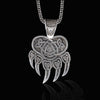 Featuring a robust and detailed bear claw design, this Celtic Knot Pendant is a timeless piece of Viking animal jewelry. Made from durable 925 Sterling Silver, it's perfect for both everyday wear and special occasions. A meaningful gift for fans of Viking and Celtic mythology.