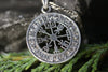 This shot shows the Vegvisir pendant displayed against a natural background, reflecting its deep connection to nature and the Viking culture. The simplicity and elegance of the sterling silver contrast beautifully with the complex symbolism of the Vegvisir, making it a thoughtful gift for anyone drawn to Scandinavian mythology and its protective amulets.