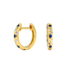 925 Sterling Silver Star Huggie Hoop Earrings – Minimalist Dainty Hoops with Blue & White CZ Stones, Hypoallergenic & Nickel-Free