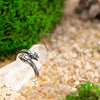 Unisex snake ring in oxidized 925 silver, symbolic serpent jewelry