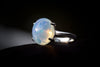 Natural Opal Silver Ring, Opal Engagement Ring, Soliter Opal Silver Ring, Anniversary Promise Ring, Jewellery present for Ledies,