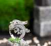 Shining Lizard.Unique handmade 925 Sterling Silver ringwith shining cubic zircons.