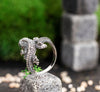 Shining Lizard.Unique handmade 925 Sterling Silver ringwith shining cubic zircons.