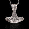 Celtic Battle Axe Pendant – 925 Sterling Silver Viking Necklace for Men and Women – Double-Sided