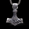 Viking Battle Hammer Pendant in 925 Sterling Silver – Double Sided Norse Thor’s Hammer Necklace for Men
