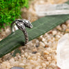 Symbolic serpent jewelry in silver, 925 sterling snake ring for unisex style