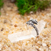 Silver snake ring, handmade 925 sterling serpent jewelry with oxidized finish