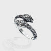 Handmade 925 sterling silver snake ring, oxidized serpent jewelry for men and women