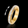 Spinner Ring Stainless Steel with Zircon Stones Anti Stress Ring Rotating Band Anxiety Relief Ring for Women and Men