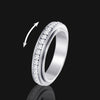 Spinner Ring Stainless Steel with Zircon Stones Anti Stress Ring Rotating Band Anxiety Relief Ring for Women and Men