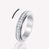 Spinner Ring Stainless Steel with Zircon Stones Anti Stress Ring Rotating Band Anxiety Relief Ring for Women and Men